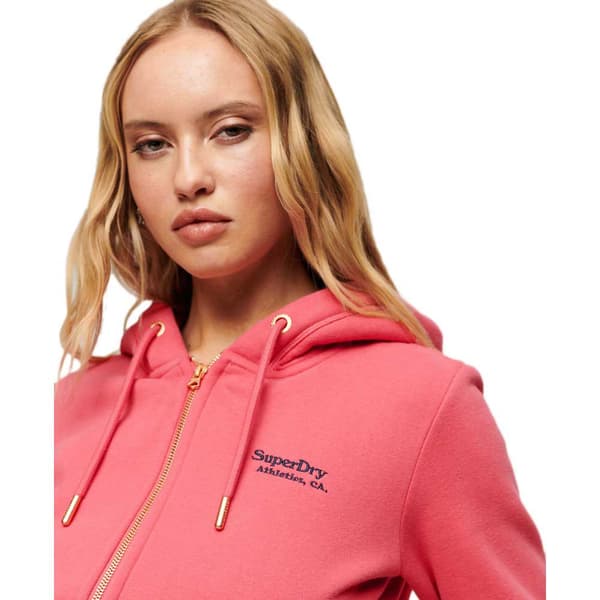 Superdry Sweatshirt Med Full Dragkedja Essential Logo Rosa XS Kvinna
