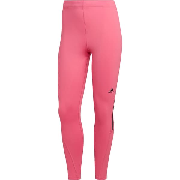 Adidas Strumpbyxor Run Icons 3 Stripes 7/8s Rosa L Kvinna