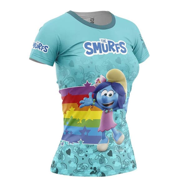 Otso Smurffit Rainbow Lyhythihainen T-paita Sininen L Nainen