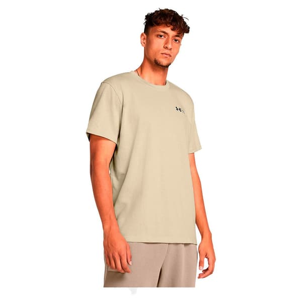 Under Armour Kortærmet T-shirt Heavyweight Left Chest Logo Repeat  M Mand