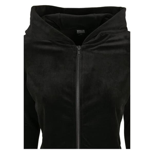 Urban Classics Sweatshirt Velvet Zip Sort S Kvinde