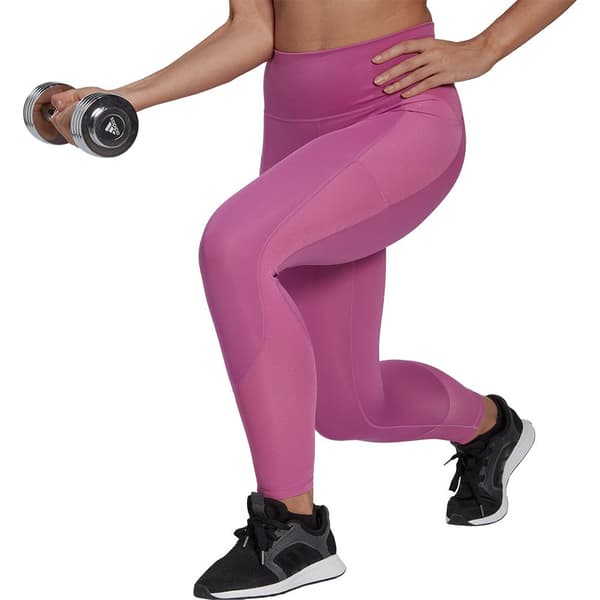Adidas Leggings Optime Shine Lilla L Kvinde