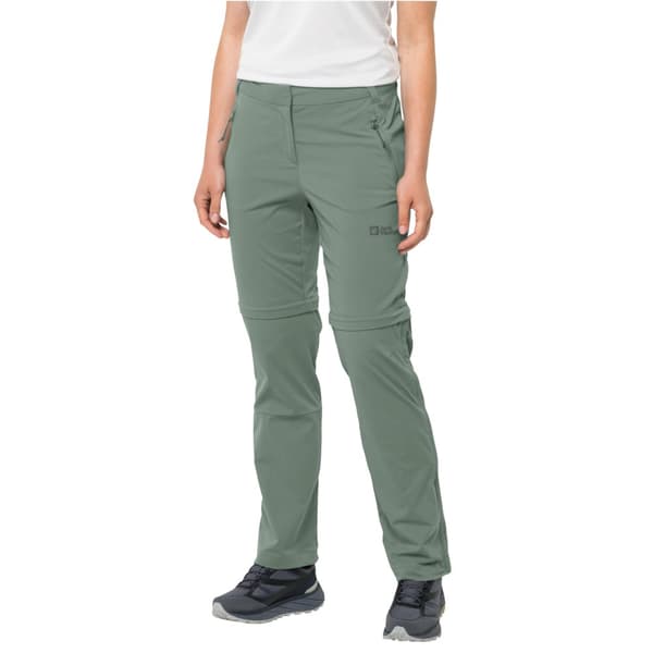 Jack Wolfskin Glastal Zip Off Pants W 1508151-4151, Kvinna, Byxor, Grön