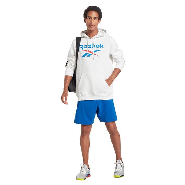 Reebok Tröja Identity Fleece Stacked Logo Pullover Vit M Man