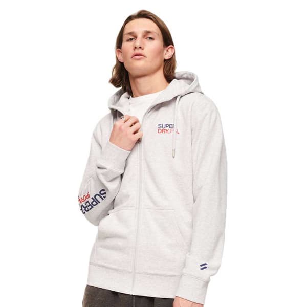 Superdry Sweatshirt Med Full Dragkedja Sportswear Logo Loose Grå 3XL Man