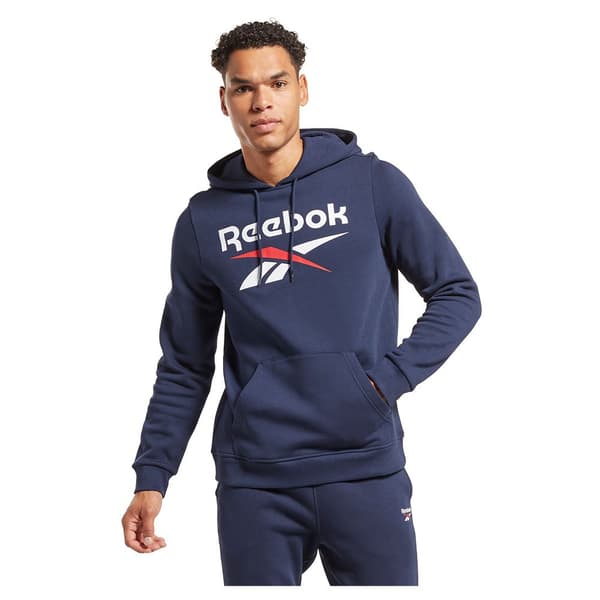 Reebok Tröja Identity Fleece Stacked Logo Pullover Blå M Man