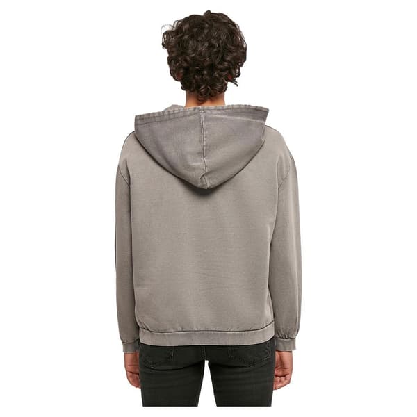 Build Your Brand Luvtröja Acid Washed Oversize Grå S Kvinna