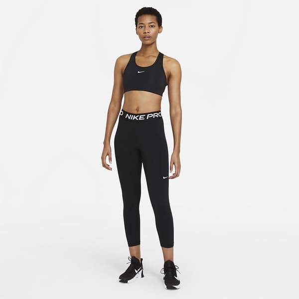 Nike Pro 365 Cropped 3/4 Trikåer Svart S Kvinna