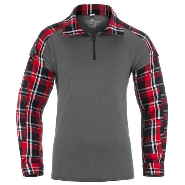 Invadergear Langærmet T-shirt Flannel Combat Grå S Mand