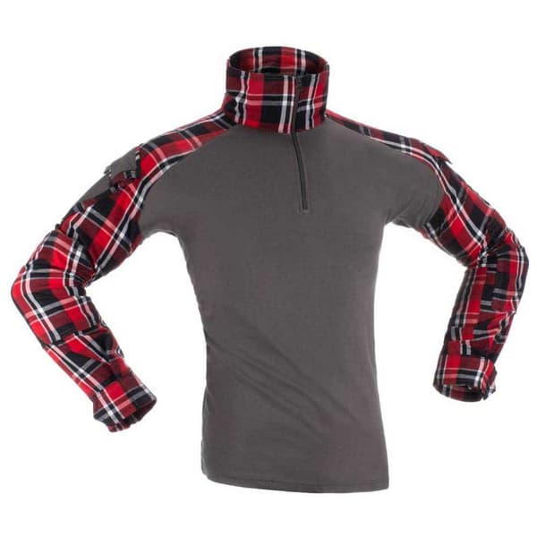Invadergear Langærmet T-shirt Flannel Combat Grå S Mand