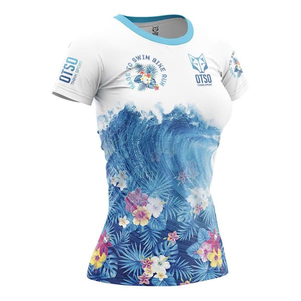 Otso Kortærmet T-shirt Swim Bike Run Wave Flerfarvet L Kvinde