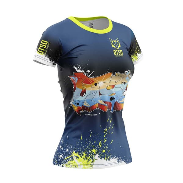Otso Kortærmet T-shirt Otsoart By Tage53art Blå S Kvinde