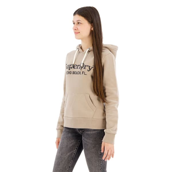 Superdry Luvtröja Metallic Venue Logo Beige S Kvinna