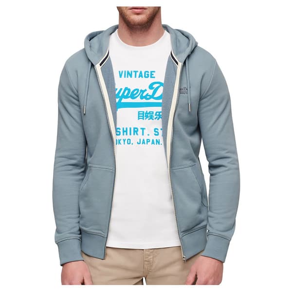 Superdry Sweatshirt Med Full Dragkedja Essential Logo Ub Blå 3XL Man