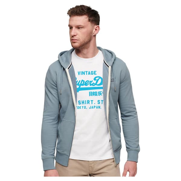 Superdry Sweatshirt Med Full Dragkedja Essential Logo Ub Blå 3XL Man