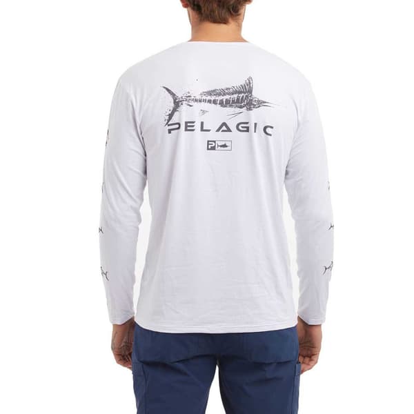Pelagic Langærmet T-shirt Stratos Gyotaku Fish Hvid M Mand