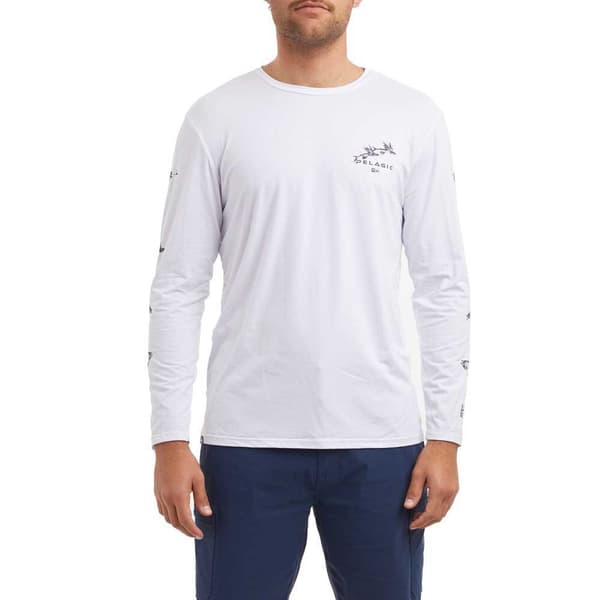Pelagic Langærmet T-shirt Stratos Gyotaku Fish Hvid M Mand