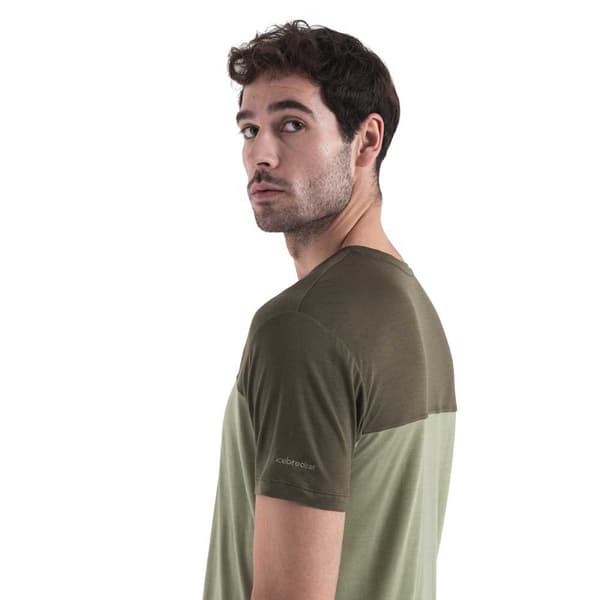 Icebreaker Merino 125 Cool-lite Sphere Iii Colour Block T-shirt Med Korta ärmar Grönt L Man