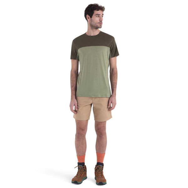 Icebreaker Merino 125 Cool-lite Sphere Iii Colour Block T-shirt Med Korta ärmar Grönt L Man
