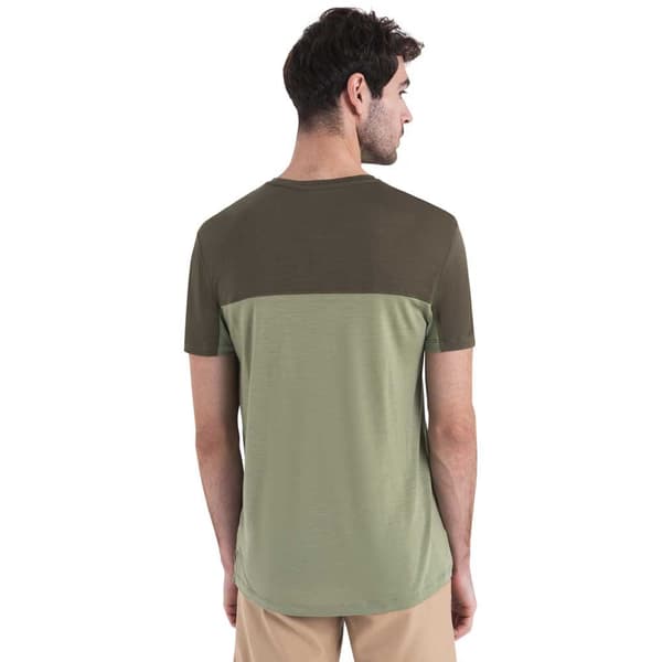 Icebreaker Merino 125 Cool-lite Sphere Iii Colour Block T-shirt Med Korta ärmar Grönt L Man