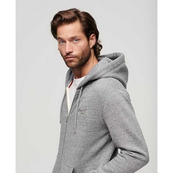 Superdry Sweatshirt Med Full Dragkedja Essential Logo Grå 2XL Man
