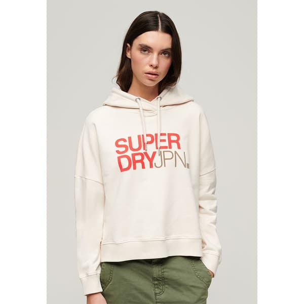 Superdry Huppari Sportswear Logo Boxy Valkoinen M Nainen