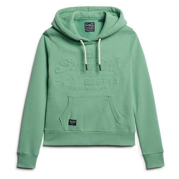 Superdry Luvtröja Embossed Vintage Logo Graphic Grönt L Kvinna