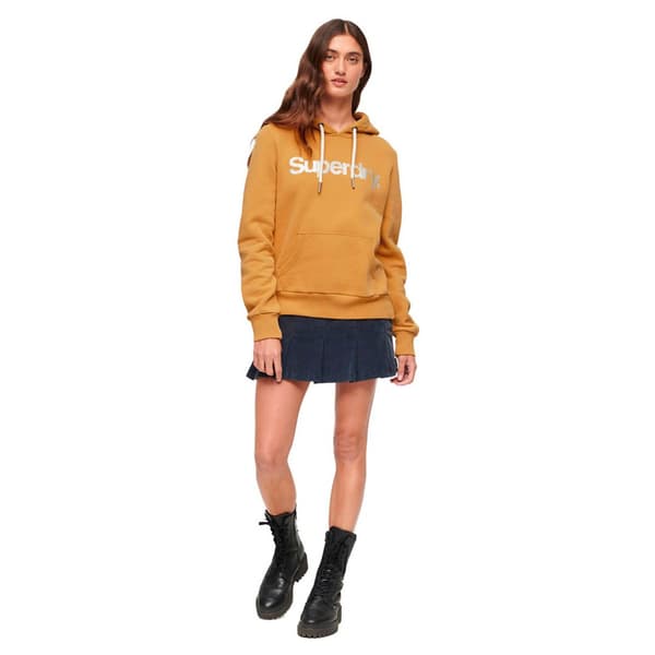 Superdry Luvtröja Metallic Core Logo Gul S Kvinna