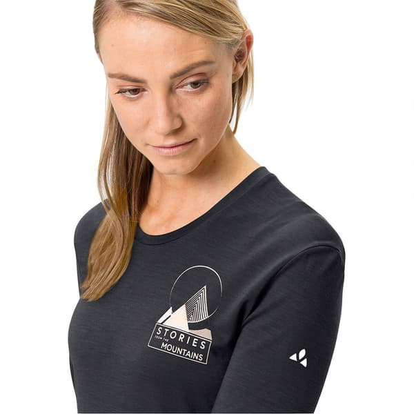 Vaude Monviso Wool Pitkähihainen T-paita Musta 42 Nainen