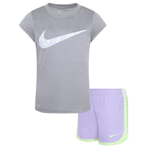 Nike Kids SÆt Printed Clutempo Grå 6-7 Years Pige