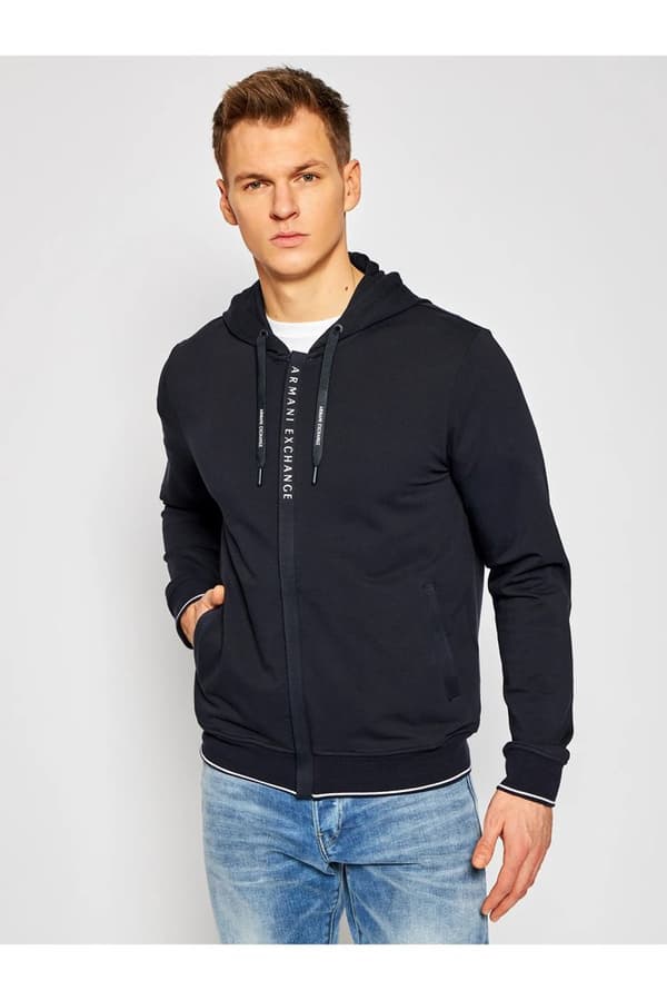 Armani Exchange 8nzm82 Zjh3z Tröja Med Huva Blå M Man