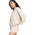 Pikkukuva 3 / 5: Roxy Surfing Bydayla Kokovetoketjullinen Collegepaita Beige L Nainen