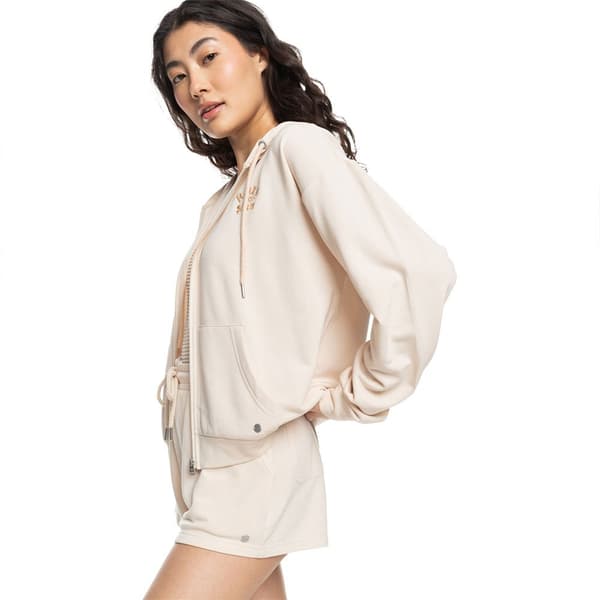 Roxy Surfing Bydayla Kokovetoketjullinen Collegepaita Beige L Nainen