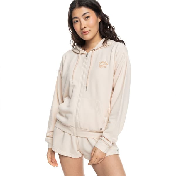 Roxy Surfing Bydayla Kokovetoketjullinen Collegepaita Beige L Nainen