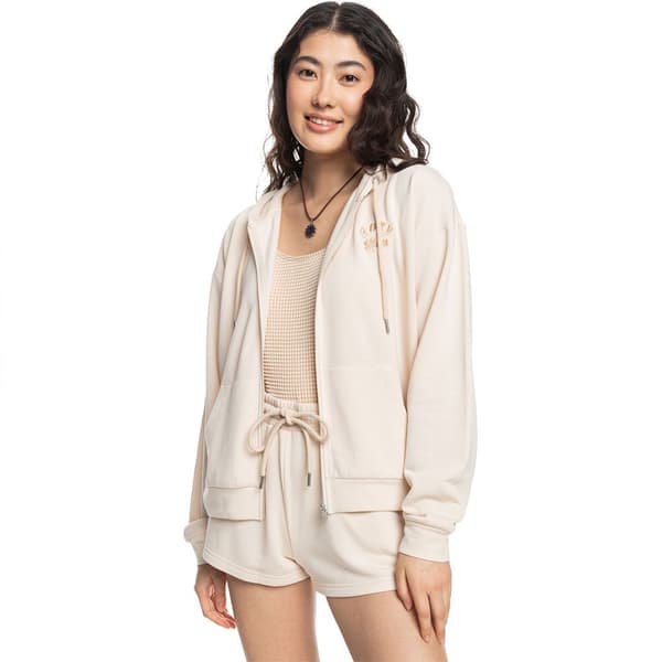 Roxy Surfing Bydayla Kokovetoketjullinen Collegepaita Beige L Nainen