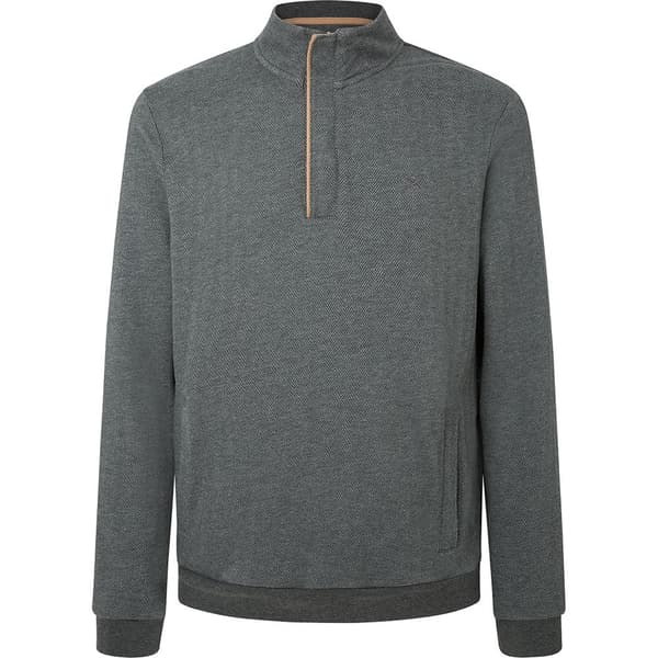 Hackett Herringbone Halv Lynlås Sweatshirt Grå L Mand