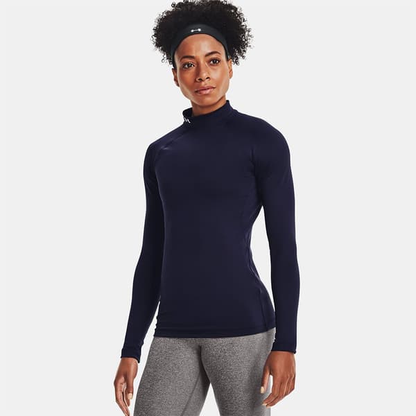 Under Armour Coldgear Authentics Mockneck T-shirt Med Lång ärm XS Kvinna