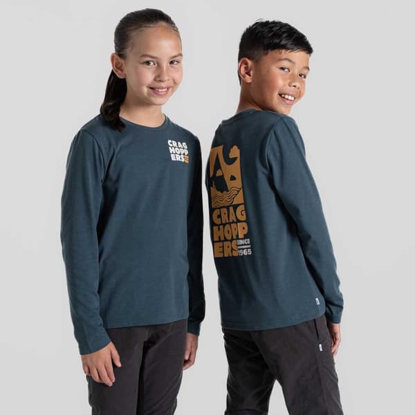 Craghoppers Nosilife Cruz T-shirt Med Lange ærmer Blå 5-6 Years