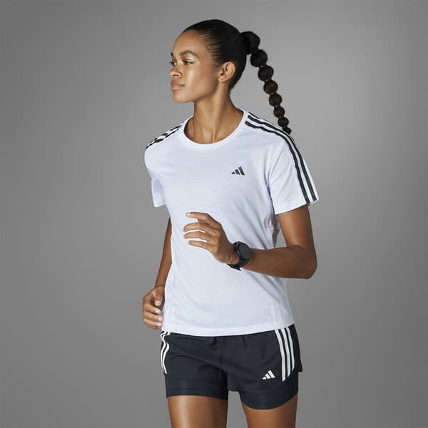 Adidas Own The Run 3 Stripes T-shirt Med Korta ärmar XL Kvinna