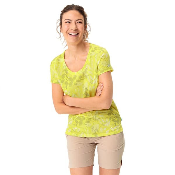 Vaude Skomer All Over Print T-shirt Med Korte ærmer Gul 38 Kvinde