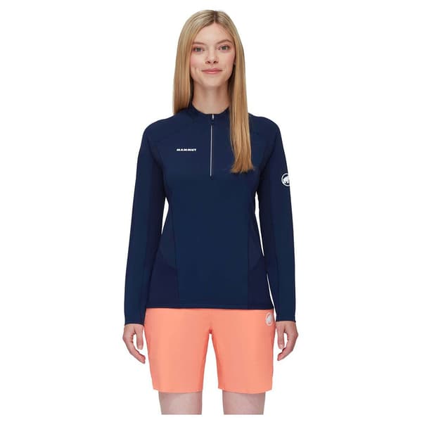 Mammut Aenergy Fl Zip T-shirt Med Lång ärm Blå S Kvinna