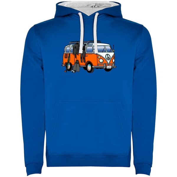 Kruskis Hippie Van Spearfish Two-colour Tröja Med Huva Blå L Man