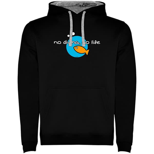 Kruskis No Diving No Life Two-colour Tröja Med Huva Svart L Man