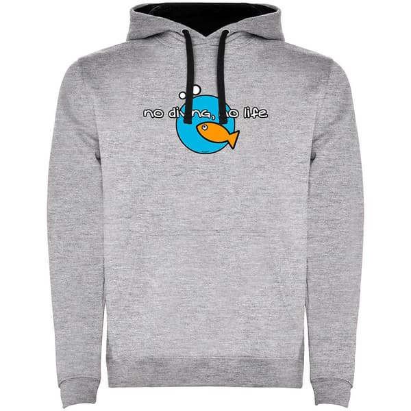 Kruskis No Diving No Life Two-colour Hættetrøje Grå 2XL Mand