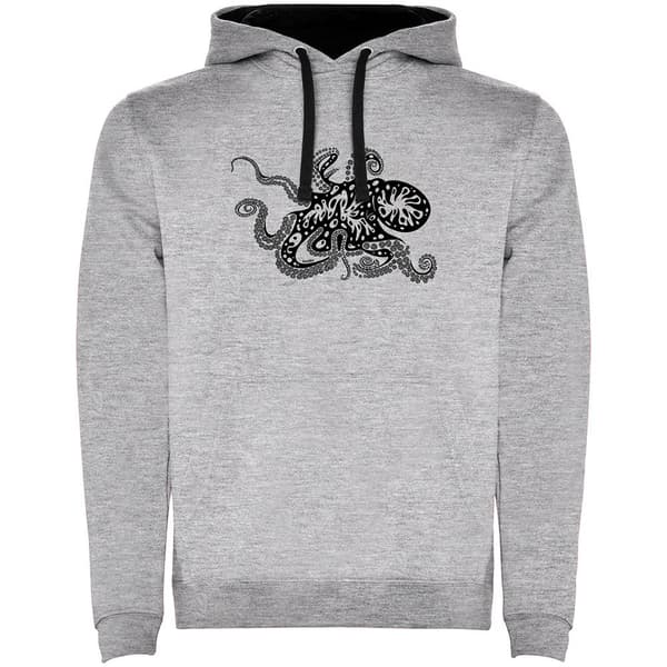 Kruskis Psychedelic Octopus Two-colour Tröja Med Huva Grå 2XL Man