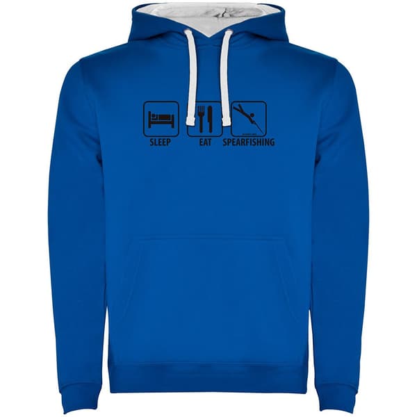 Kruskis Sleep Eat And Sperfishing Two-colour Tröja Med Huva Blå 3XL Man
