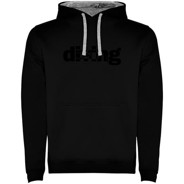 Kruskis Word Diving Two-colour Tröja Med Huva Svart 2XL Man