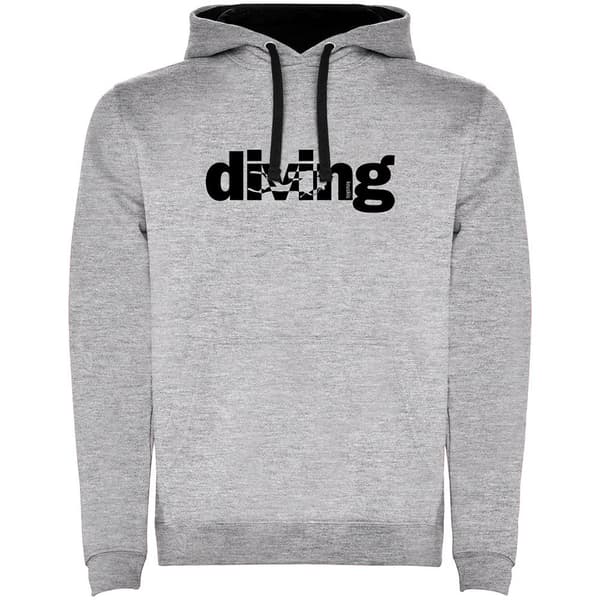 Kruskis Word Diving Two-colour Tröja Med Huva Grå S Man