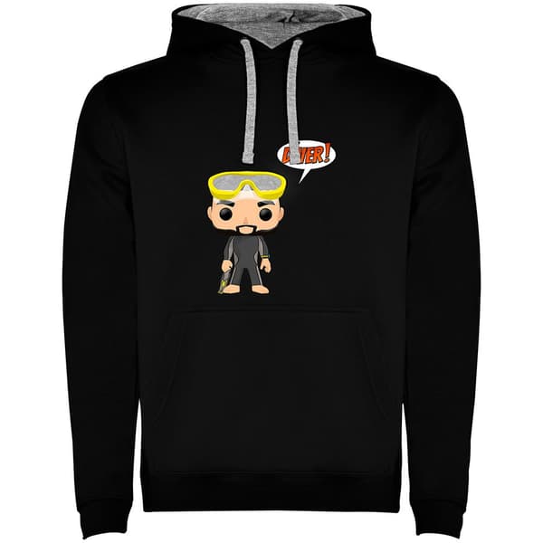 Kruskis Chibi Diver Two-colour Hættetrøje Sort XL Mand