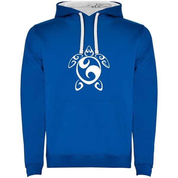 Kruskis Sea Turtle Tribal Two-colour Tröja Med Huva Blå XL Man